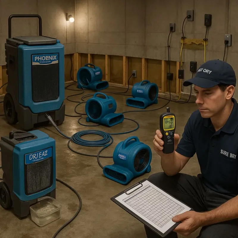 Structural Drying and Dehumidification process in Avon, PA